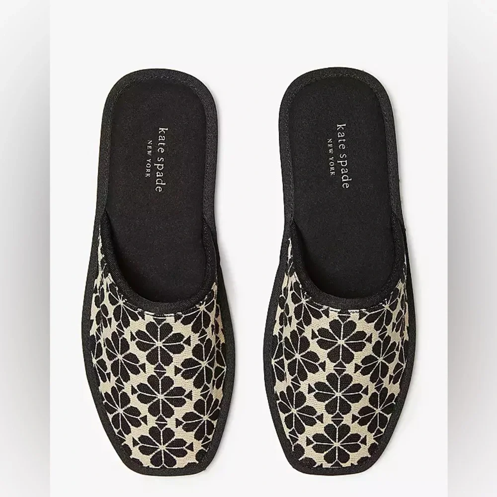 NWT Kate Spade Spade Flower Jacquard Dove Slippers - Picture 2 of 7